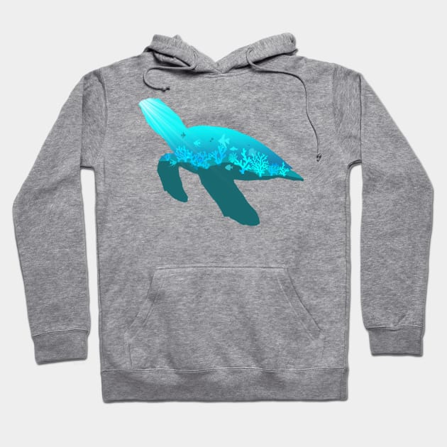 Sea Turtle Silhouette Hoodie by WiseWitch